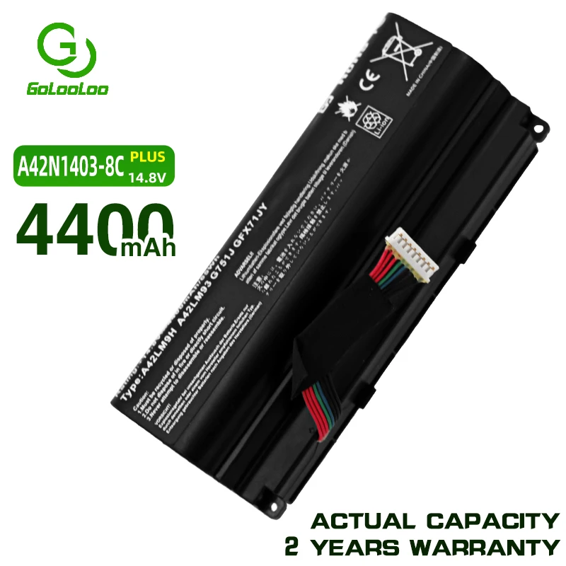 Golooloo A42N1403 Аккумулятор для ноутбука ASUS ROG G751 G751JT A42LM93 4ICR19/66 2 GFX71JY CH71 G751J