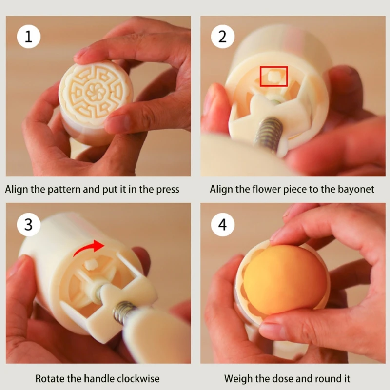 

Plastic Mooncake Mold 50g Flower Stamp Press Cookie Cutter Mould DIY Baking Accessories Mid-Autumn Festival