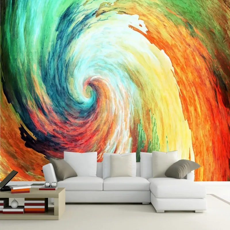 

Drop Shipping Custom Photo Wallpaper Abstract Colorful Vortex Starry Oil Painting Wallpaper Hotel Balcony Decoration Mural
