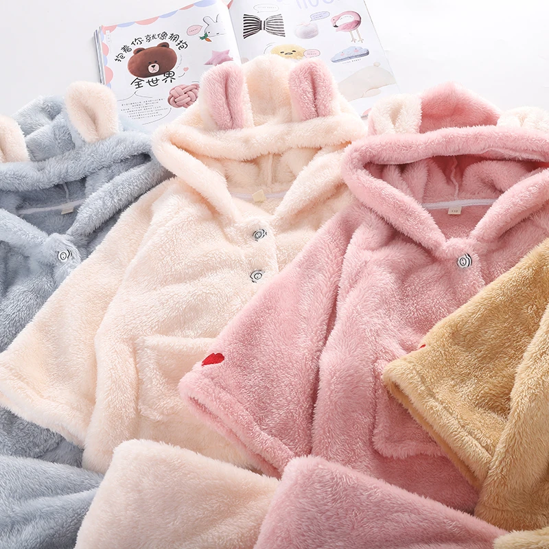 Пижама для девочек детский пижамный комплект плотная двухсторонняя плюшевая