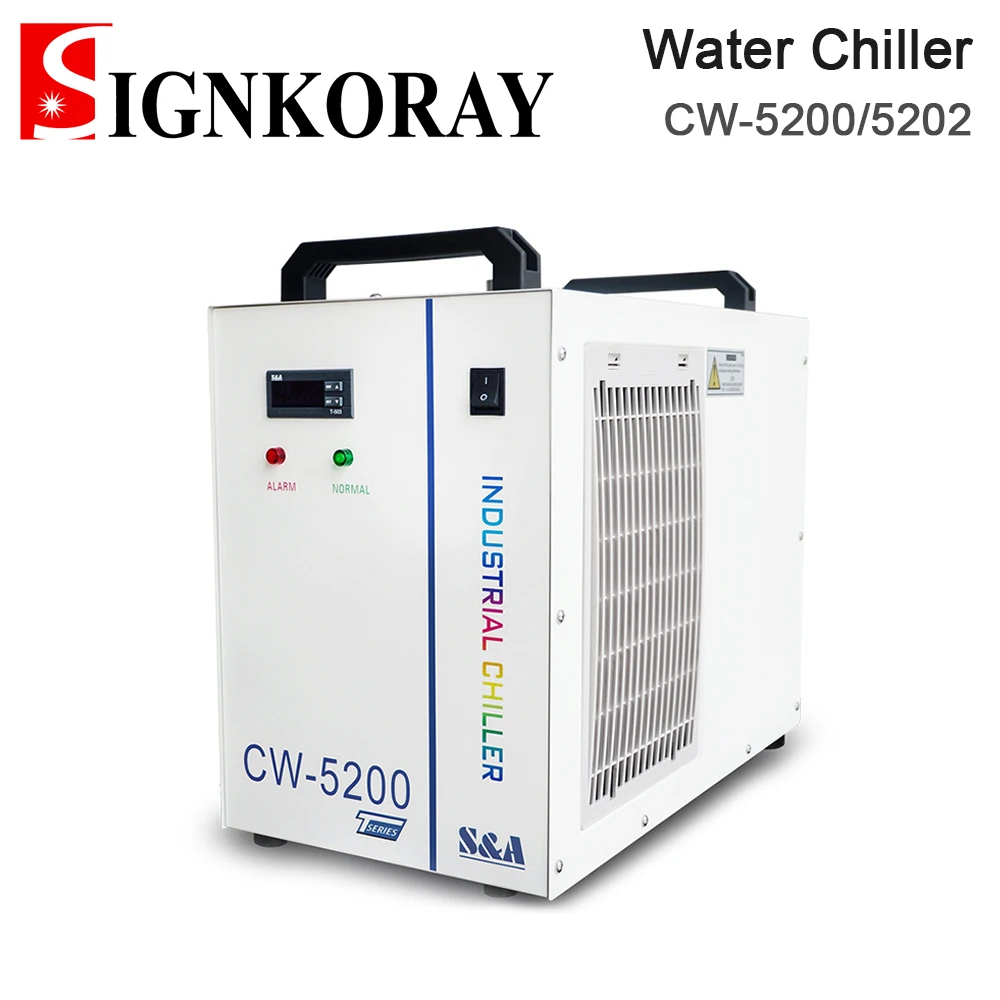 

Промышленный Воздушный водяной охладитель SignKoray S & A CW5200 CW5202 для лазерной гравировальной машины CO2, охлаждающая лазерная трубка 150 Вт