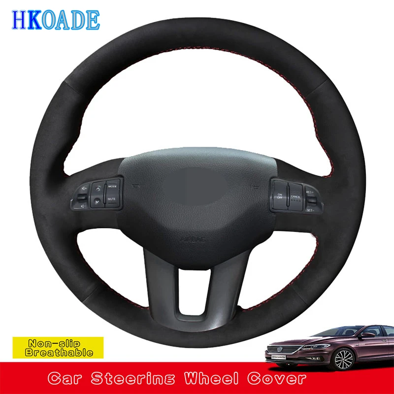 

Customize DIY Suede Leather Car Steering Wheel Cover For Kia Sportage 3 2011-2014 Kia Ceed Cee'd 2010 2011 2012 Car Interior