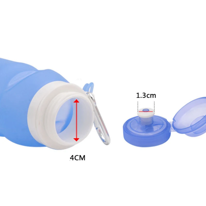 600ml 600 мл силиконовая складная бутылка для воды, товары для спорта на открытом воздухе, портативная бутылка для воды, удобная, для путешествий, с защитой от обжига, Изолированная - Цвет: 600ml