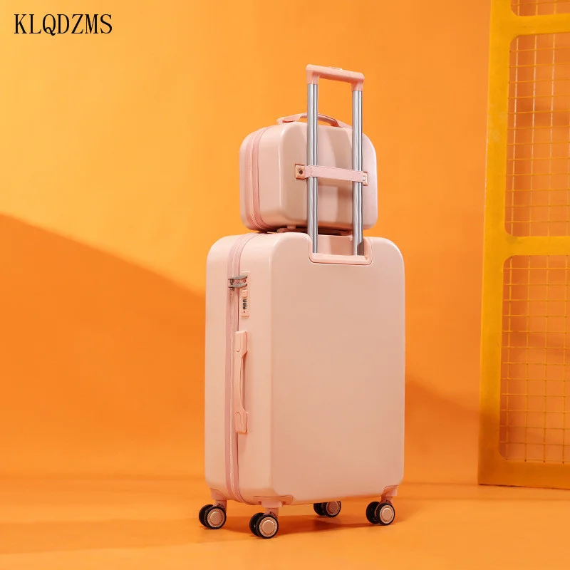 Murah Bagasi Gelinding Rotator ABS KLQDZMS Dengan Tas Kosmetik Keren 18''20''24''26 PC Ringan Mala Dengan Gaya Terbaru