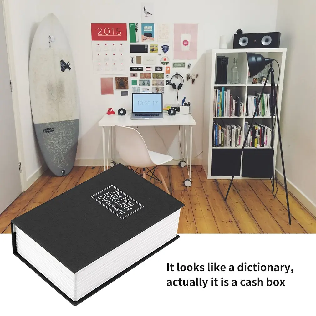 

Modern Simulation Dictionary Secret Book Hidden Security Safety Lock Cash Money Jewelry Cabinet Size Book Case Storage Box