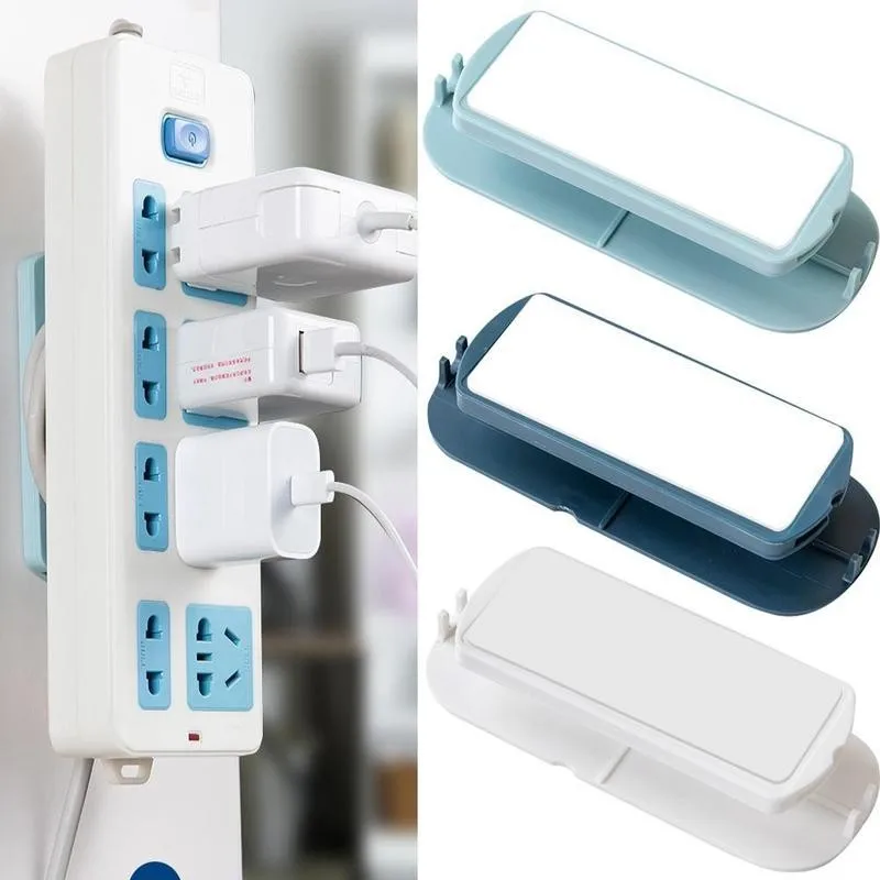

Self-adhesive Socket Fixer Wall-mounted Sticker Punch-free Home Fixed Fixer Hooks Socket Strip Organizer Storage Cable Plug S2L0