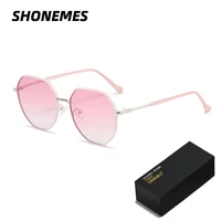 shonemes new women polarized sunglasses gradient polygon eyewear bicolor frame uv protection sun glasses for female