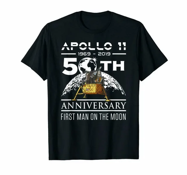 

Black 50Th Anniversary Apollo 11 1969 With Lunar Lander Us Men'S Trend 2019 Oversized Tee Shirt