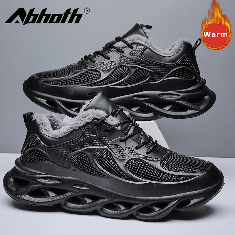 

Abhoth Men Plus Velvet Running Shoes Winter Warm Cotton Sport Shoes Hard-Wearing Height Increasing Men Sneaker Zapatillas Hombre