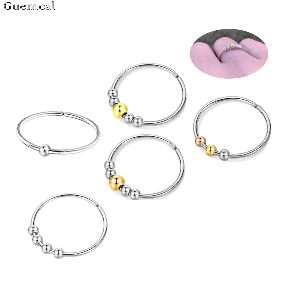 

Guemcal 1pc Fashion Silver Color Simple Cute Ball Open Adjustable Ring Fine Jewelry Ring for Woman Party Jewelry