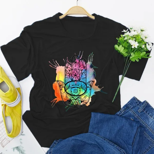

Graffiti Print T Shirt Women Shirts Cotton O Neck Short Sleeve Tees Summer T-Shirt Tops Female TShirt Plus Size