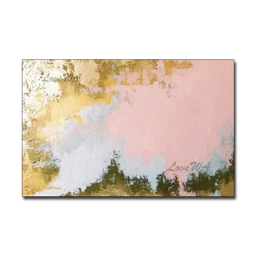 

New Design Abstract Art Hand-painted Gold Foil Abstract Oil Painting Modern Living Room Decoration Piece Wall Canvas Home Art