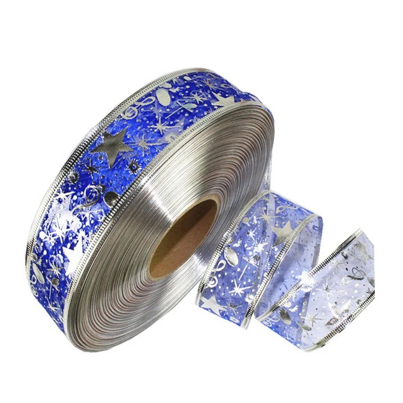 Лента из органзы со звездочками для творчества 2 ярда украшения на день рождения