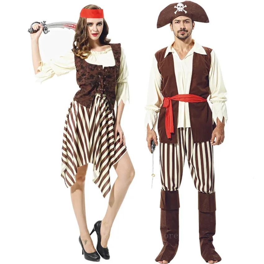 Карнавальные вечерние костюмы пирата капитана со шляпой для взрослых