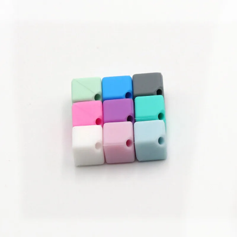 10 шт кубические силиконовые бусины Детские Прорезыватели/соски цепи BPA бесплатно