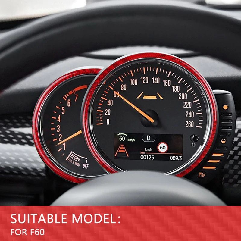 

Наклейка из углеродного волокна для мини медной консоли, наклейка F60 для украшения интерьера автомобиля, кольца для центральной консоли, на...