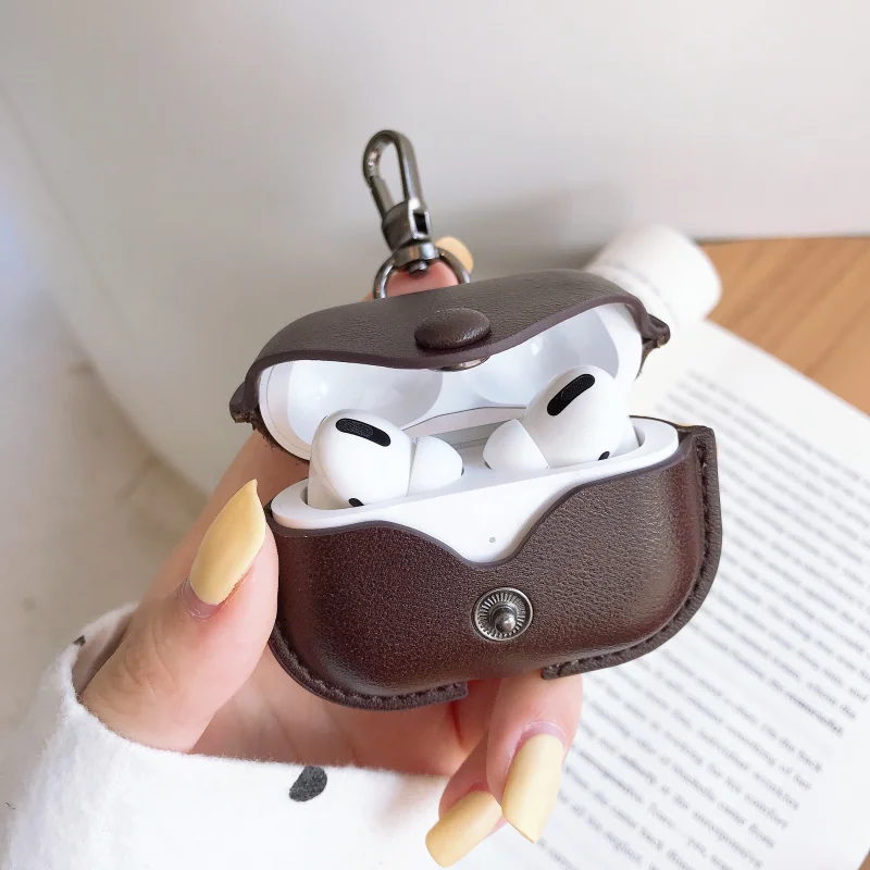Чехол для наушников AirPods Pro чехол беспроводной Bluetooth-гарнитуры мягкий кожаный Airpods