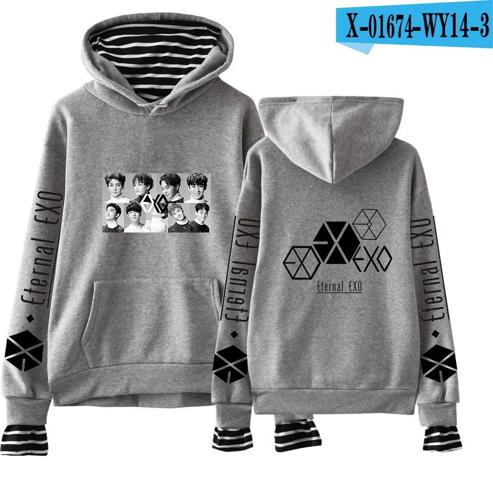 N EXO PLANET#5 толстовки KPOP хлопковые водолазки негабаритный свитер с капюшоном для женщин EXO PLANET#5 толстовки moletom плюс размер - Цвет: N