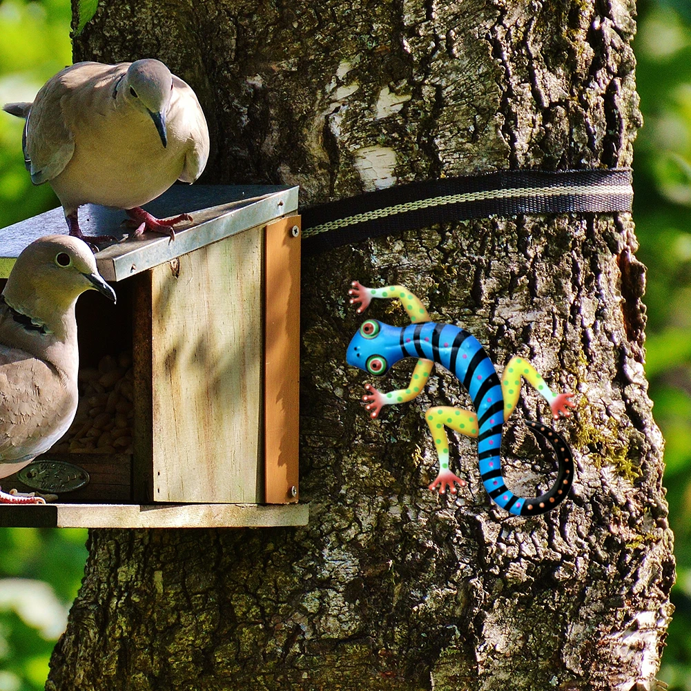 Металлический Настенный декор Gecko со стеклом для украшения дома и сада