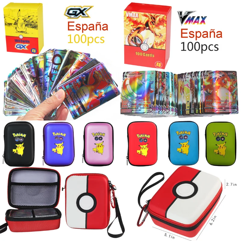 

Pokemon Cards TAG TEAM GX VMAX V Card Display Spanish Version Pokémon Shining Cards Playing Game Collection Booster Box Kids Toy