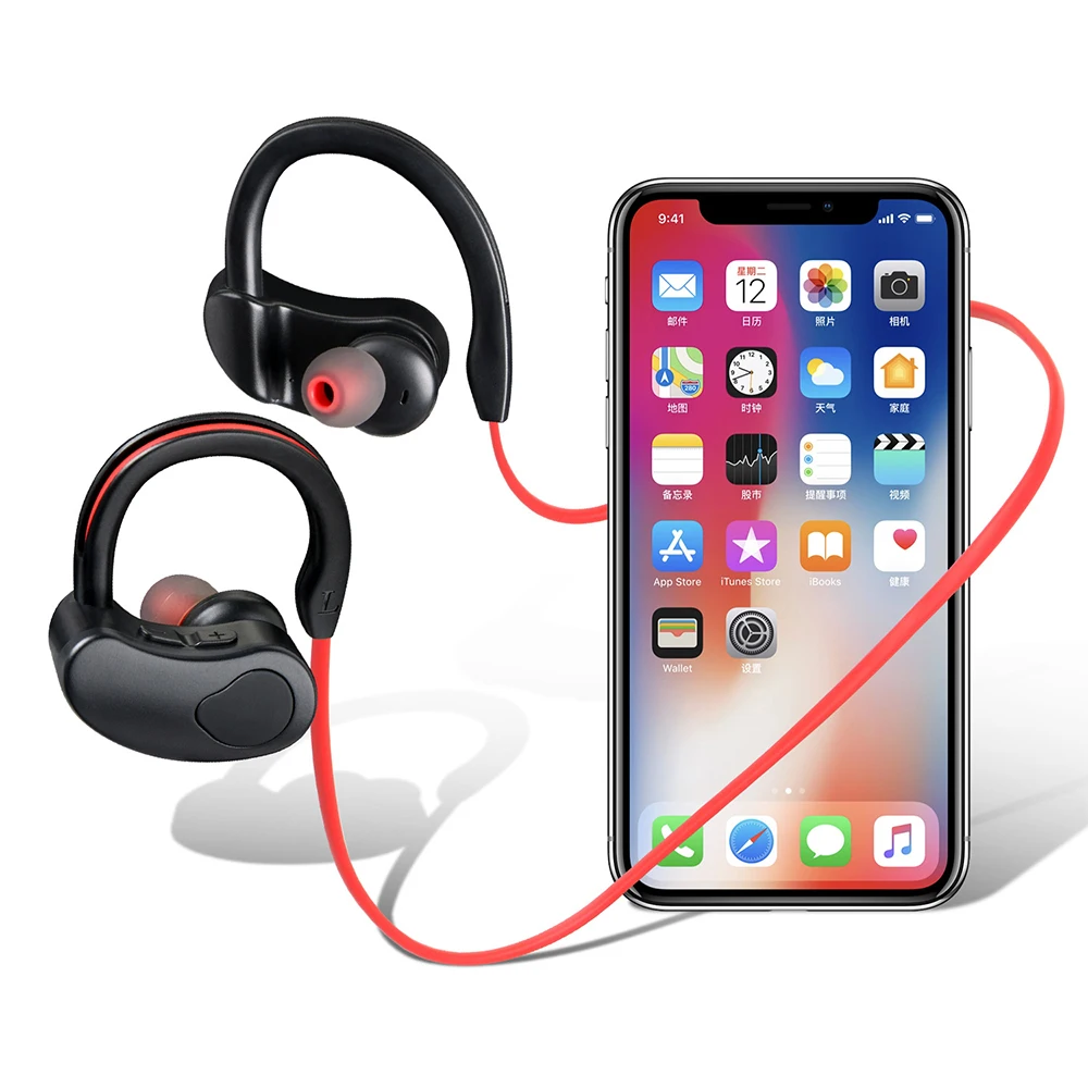 Беспроводные Bluetooth наушники 4 2 ушные крючки гарнитура водонепроницаемые