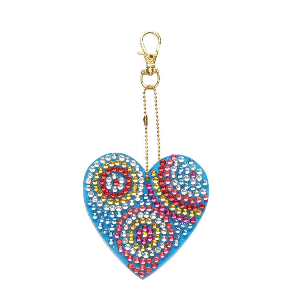 5D алмазная картина брелок горный хрусталь подвеска с вышивкой Сердце шаблон