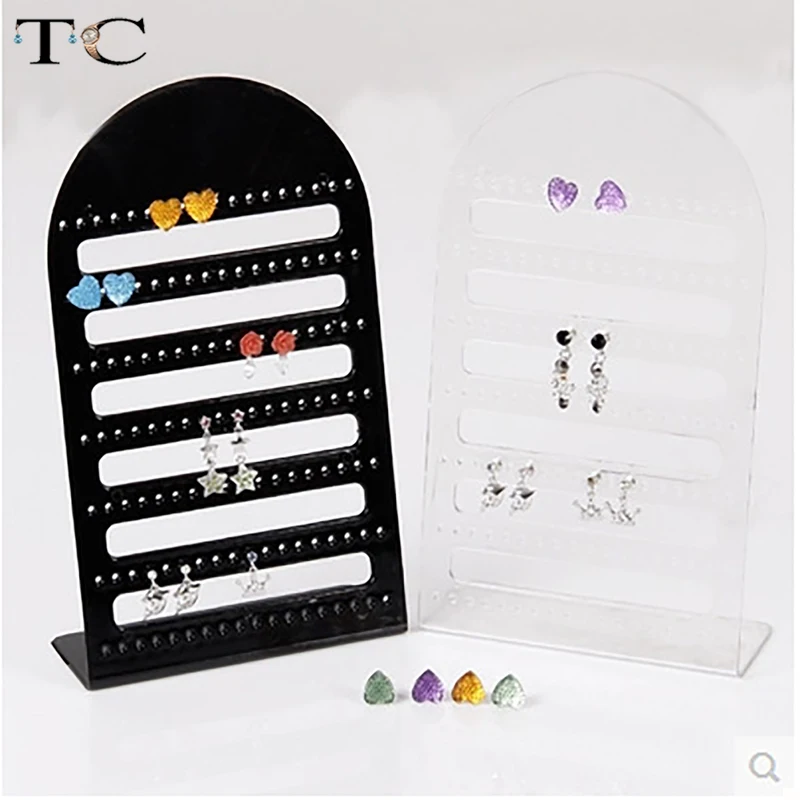 

2 шт./лот демонстрационная подставка для сережек с 126 отверстиями акриловая демонстрационная стойка органайзер для хранения сережек прозра...
