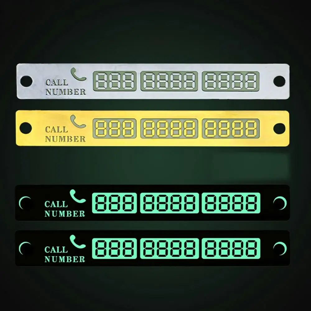 

Car Styling Luminous Temporary Parking Card Night Light Phone Number Card Plate Park Stop In Car-Styling Accessories