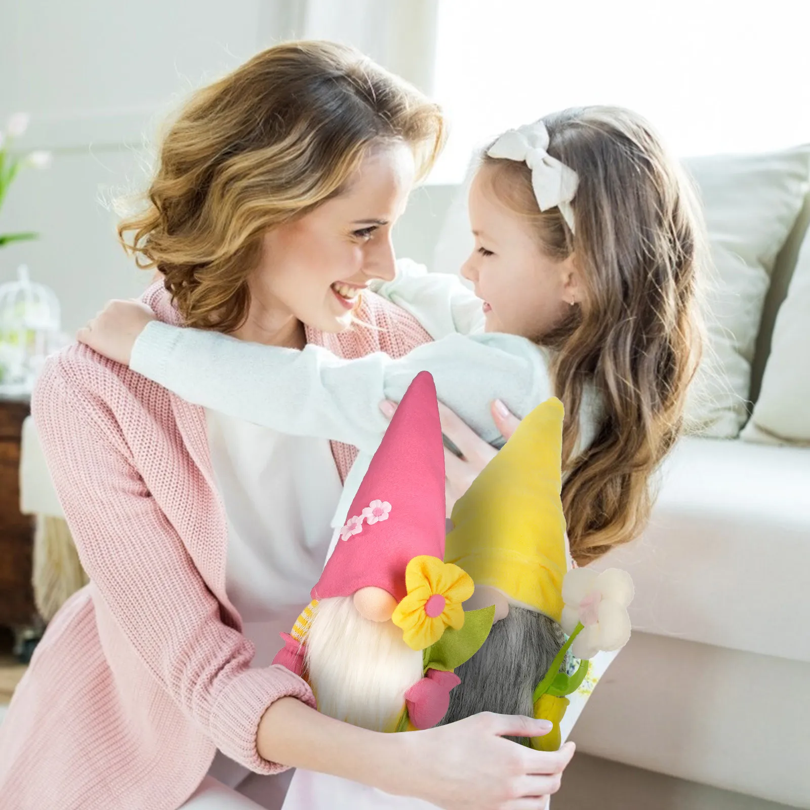 

New Spring Flowers Dwarf Gnome Easter Mother's Day Gnomes Gift Home Decoration Cute Plush Faceless Doll Party Mother Holiday Toy