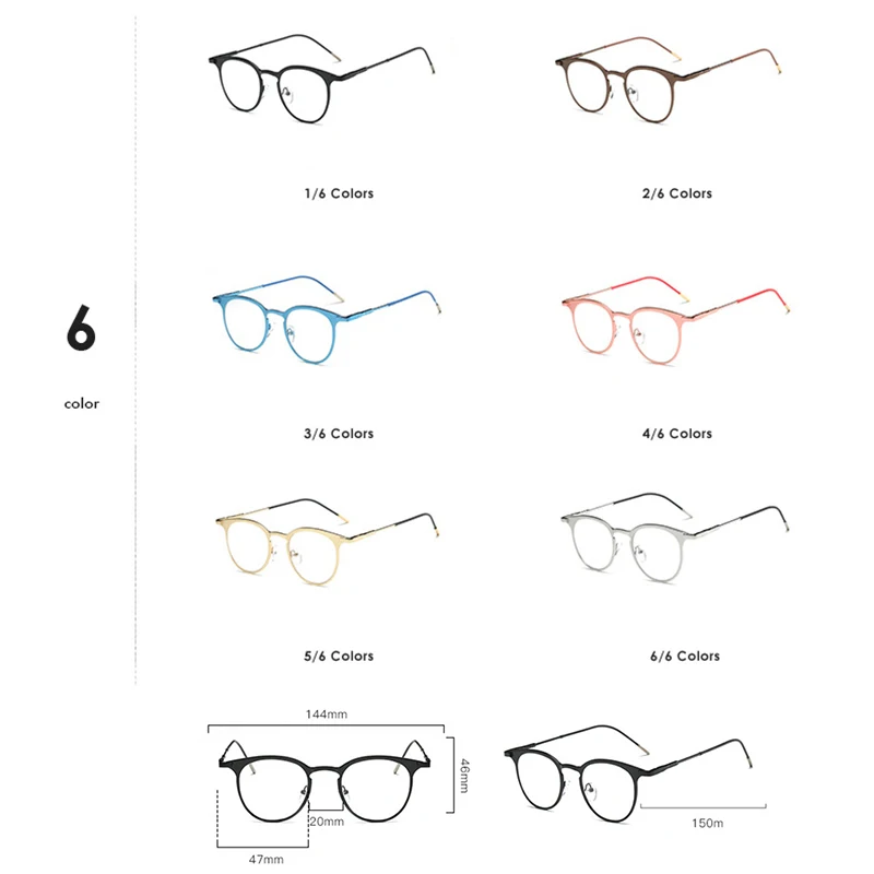 

Colorful Geometric Alloy Frame Glasses For Men Women Unisex Super Light Frame Eye Glasses Computer Vision Care Reading Glasses