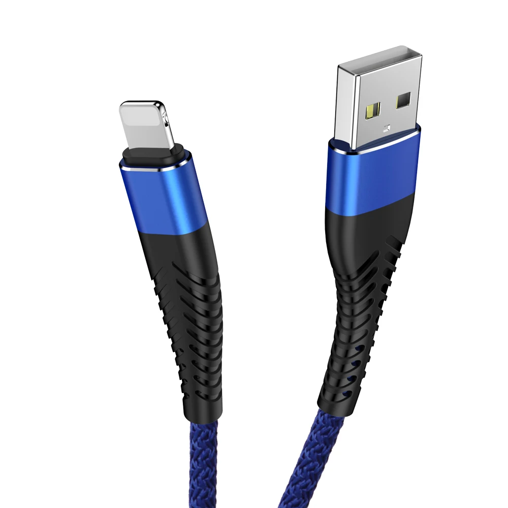 Синий 1 м 2 м 3 м USB кабель для зарядки данных для Apple iPhone 7 8 Plus 10 11 Pro X XS Max шнур 5 6 S 5S 6 S Быстрая зарядка - Цвет: Синий