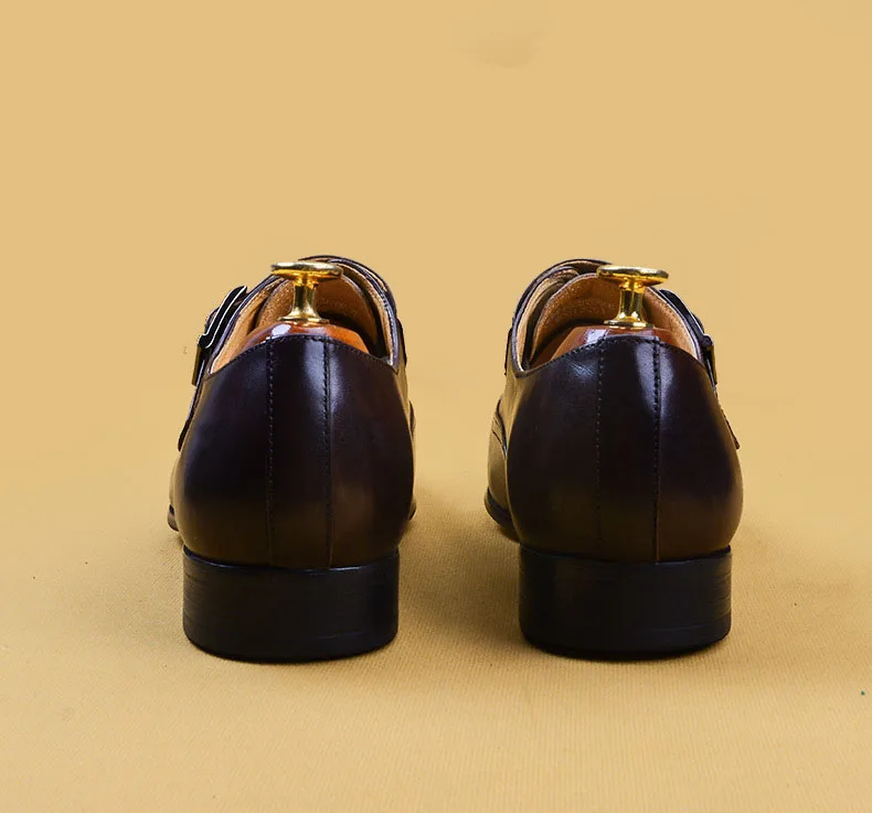 Мужские классические туфли из натуральной кожи свадебные лоферы коричневые