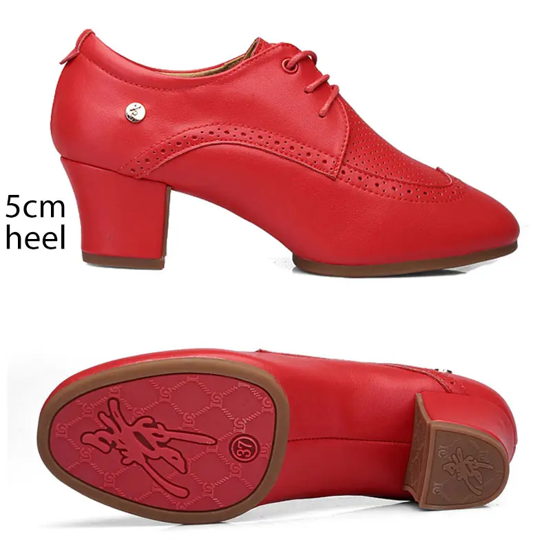 Women Latin Dancs Shoes Jazz Salsa Ballroom Shoes Ladies Heels 5cm Modern Tango Sneakers Red Party Female Modern Dancing Shoes