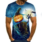 Новые футболки с призраками, топы с Тыквой и фонариками, мужские летние модные уличные футболки с коротким рукавом для Хэллоуина, повседневные футболки с 3D рисунком