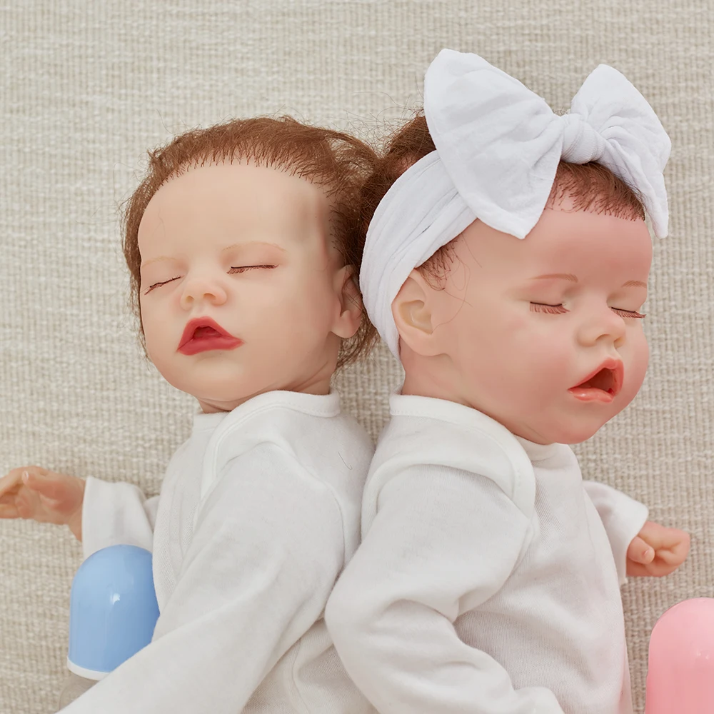 

17 Inch Newborn Reborn Baby Sleeping Girl Cuddly Baby Twin A Cloth Body Collectibles Art Doll Kid Gifts Playmate