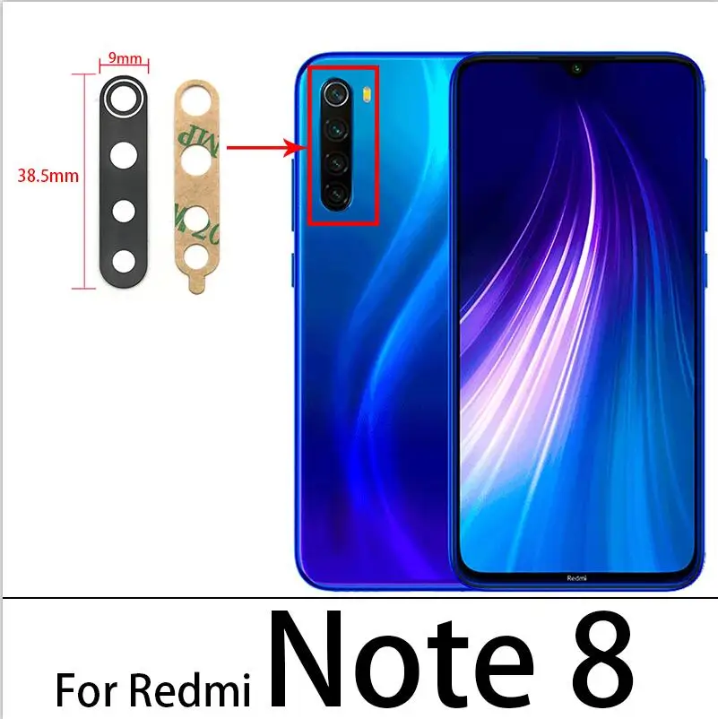 Оригинальный новый стеклянный объектив для камеры Redmi Note 9 Pro с клеем 6 7 8 8T 9S 10 Max