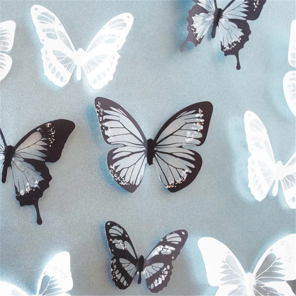 

18Pcs 3D Crystal Butterflies Wallpapers DIY home decor for kids room Christmas party decoration kitchen refrigerator decal