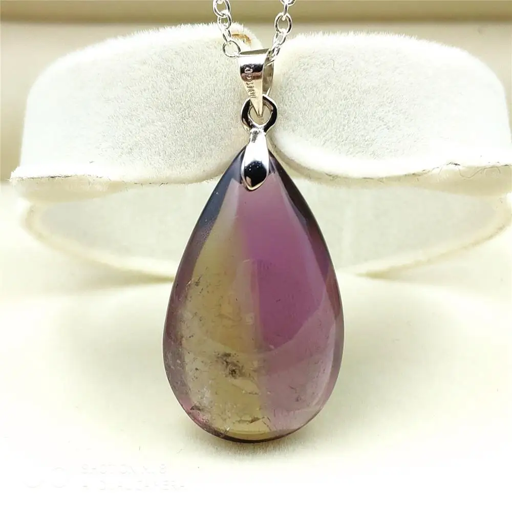 Топ Природный Аметрин Кварц фиолетовый желтый драгоценный камень женский кулон