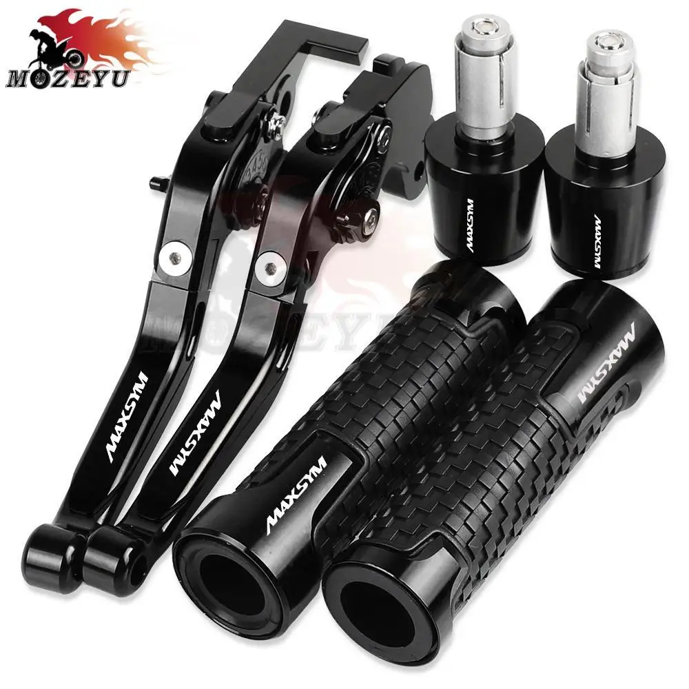 

Motorcycle Aluminum Adjustable Extendable Brake Clutch Levers Handlebar Hand Grips ends For SYM MAXSYM 400i MAX 400