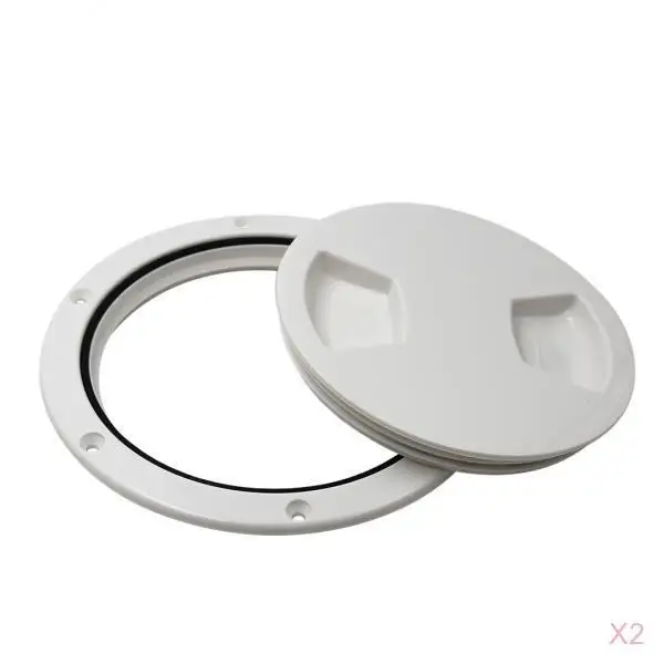 

2 шт. RV лодка круглая Нескользящая инспекционная люк морская палубная пластина доступа, пластик, белый, 5-1/2 дюйма