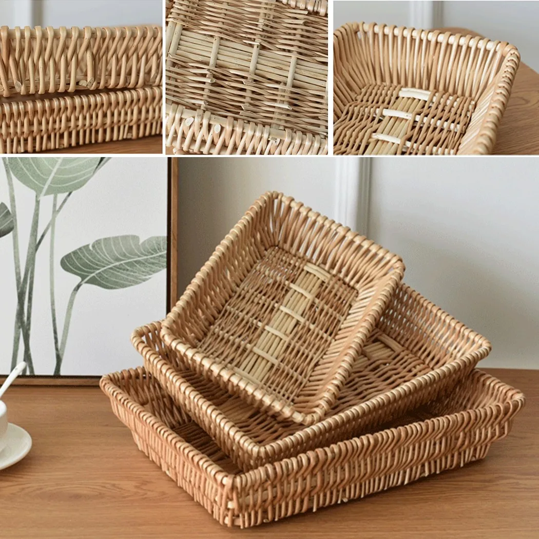 

Antique Straw Basket Basket Empty Gift Hamper Handmade Shallow Storage