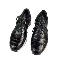 fanzunxing new men shoes leisure male crocodile leather shoes black rubber bottoms