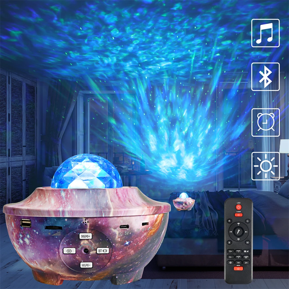 

Светодиодный проектор, Звездный проектор, звездное небо, Галактический ночной Светильник для домашнего декора, внутреннее освещение, украш...