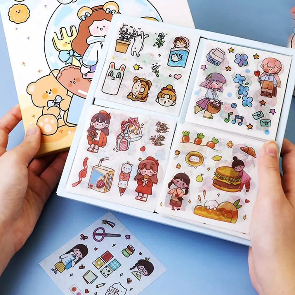 

100PCS Stickers Set Talking Stickers Hand-painted Cartoon Girl Hand Account DIY Material Decorative Stickers Dropshipping