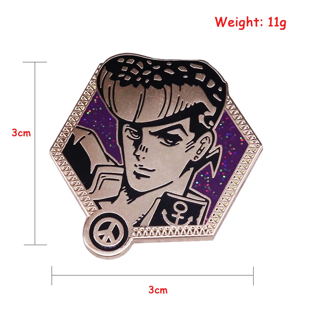 

Jojo's Bizarre Adventure Accessory Jewelry Higashikata Josuke Glitter Enamel Pin Badge Great Gifts For JOJO' Fans