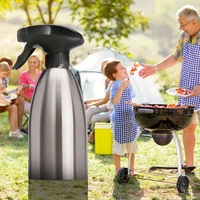 stainless steel portable oil bottle kitchen tool picnic meal indoor durable bbq cooking cookware spray nozzle outdoor reassuring