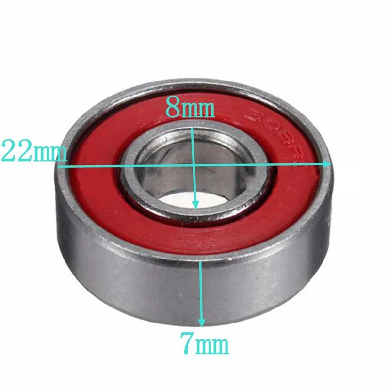 10x ABEC-9 608 2RS Inline Roller Skate Wheel Bearing | Red Sealed | 8x22x7mm Shaft Bearing | Anti-rust Skateboard Wheel Miniature Tool image 6