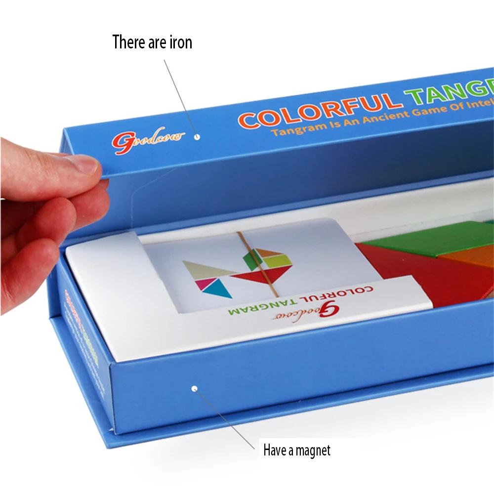 Детские Разноцветные деревянные Игрушки Tangram набор для раннего обучения детей