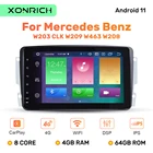 Автомобильный DVD-плеер, 2 Din, Android 11, GPS, для Mercedes Benz CLK W209 W203 W463W208, мультимедийное головное устройство, радио, стерео, аудио навигация