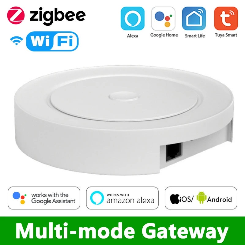 

Tuya Multi-mode Gateway WiFi Bluetooth-compatible ZigBee Multi-protocol Communication Gateway Via Smart Life Alexa Google Hot